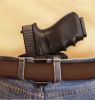 Belt Slide Holster, fits medium to large frame auto handguns-Brown